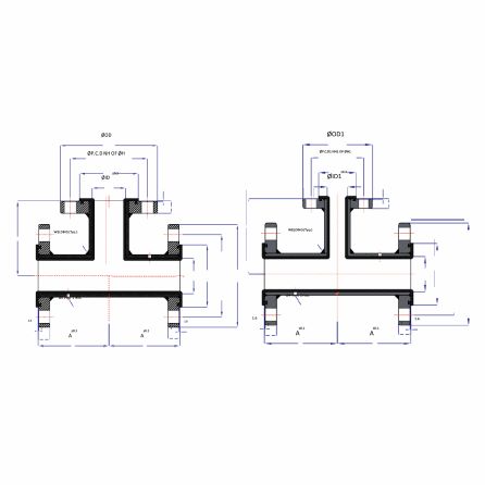 PTFE Lined EQUAL TEE UNEQUAL TEE CHEMTEF INDUSTRIES